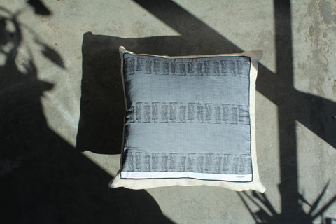 18. Renoma Paris Roman Sculpture, Canvas Cotton Pillow Cover, Repurposed Antique Pocket Square 1990