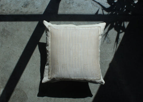 21. SOLD_Fendi Roma Stripe, Canvas Cotton Pillow Cover, Repurposed Antique Pocket Square 1990