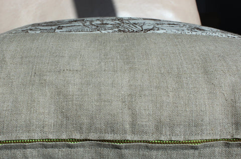 14. Set of 2, California Missions, Linen Pillow Cover, Repurposed Antique Pocket Square 1940