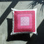 1. Garnet Modernist, Cotton Pillow Cover, Repurposed Antique Pocket Square 1950