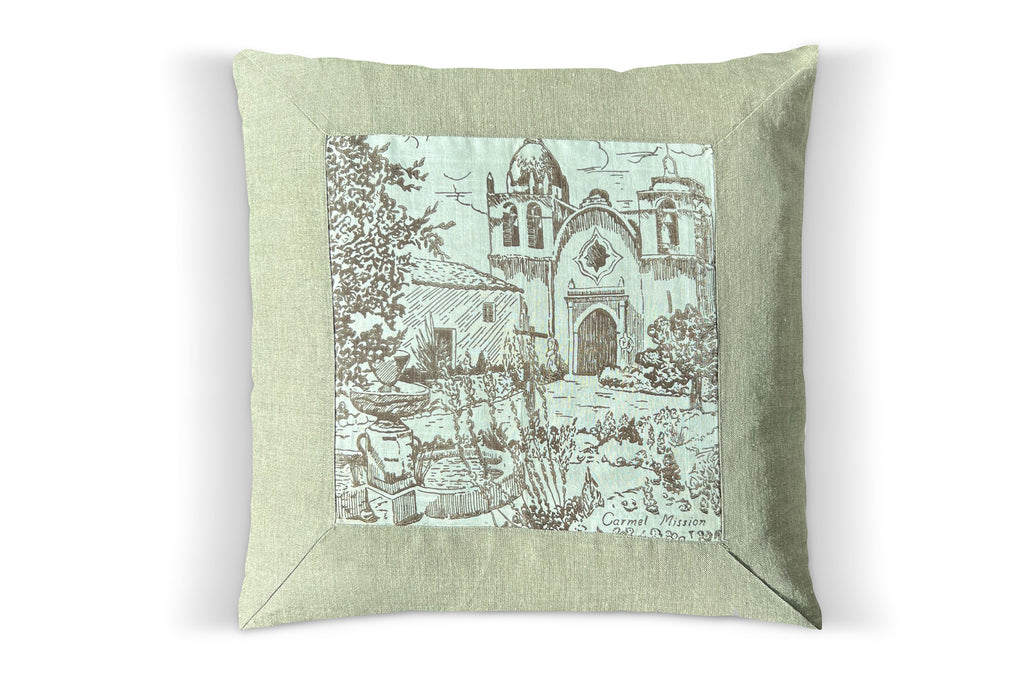 Rough Linen | 24 St. Barts Linen Square Throw Pillow Cover | Moss