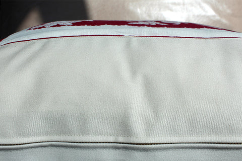 2. Burgundy Botanical, Cotton Pillow Cover, Repurposed Antique Pocket Square 1960