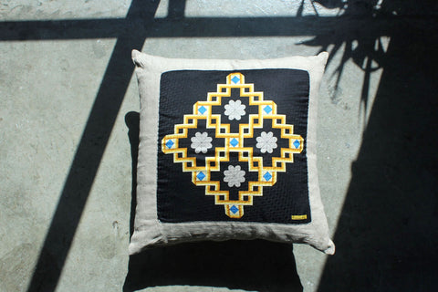 6. Christian Dior, Silk Linen Pillow Cover, Repurposed Antique Pocket Square 1990