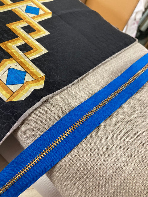 6. Christian Dior, Silk Linen Pillow Cover, Repurposed Antique Pocket Square 1990