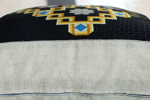 6. Christian Dior, Silk Linen Pillow Cover, Repurposed Antique Pocket Square 1990