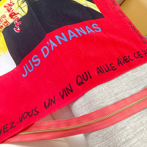 11. Person's Japan, Linen Pillow Cover, Repurposed Antique Pocket Square 1980