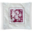 2. Burgundy Botanical, Cotton Pillow Cover, Repurposed Antique Pocket Square 1960