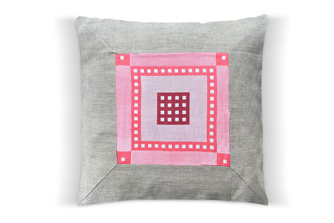 7. Picnic Americana, Linen Pillow Cover, Repurposed Antique Pocket Square 1930