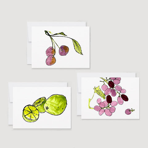 Fresh Fruit, Hand Painted Stationery, Lisa Angelini Studio