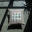 26. Fisba-Stoffels, Linen Pillow Cover, Repurposed Antique Pocket Square 1970